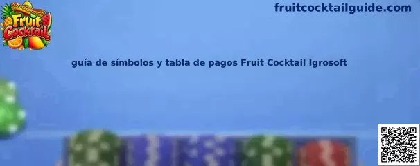 Referencia visual de la guía de símbolos y tabla de pagos de Fruit Cocktail Igrosoft